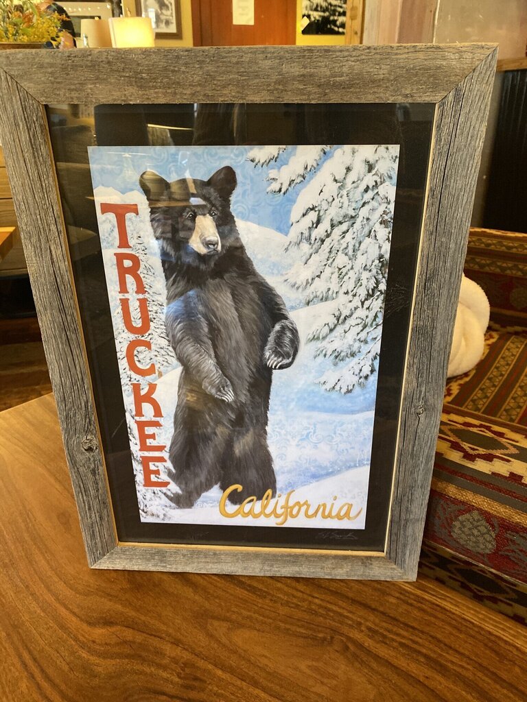 Truckee Bear With Reclaimed Wood Frame By Sara Smith