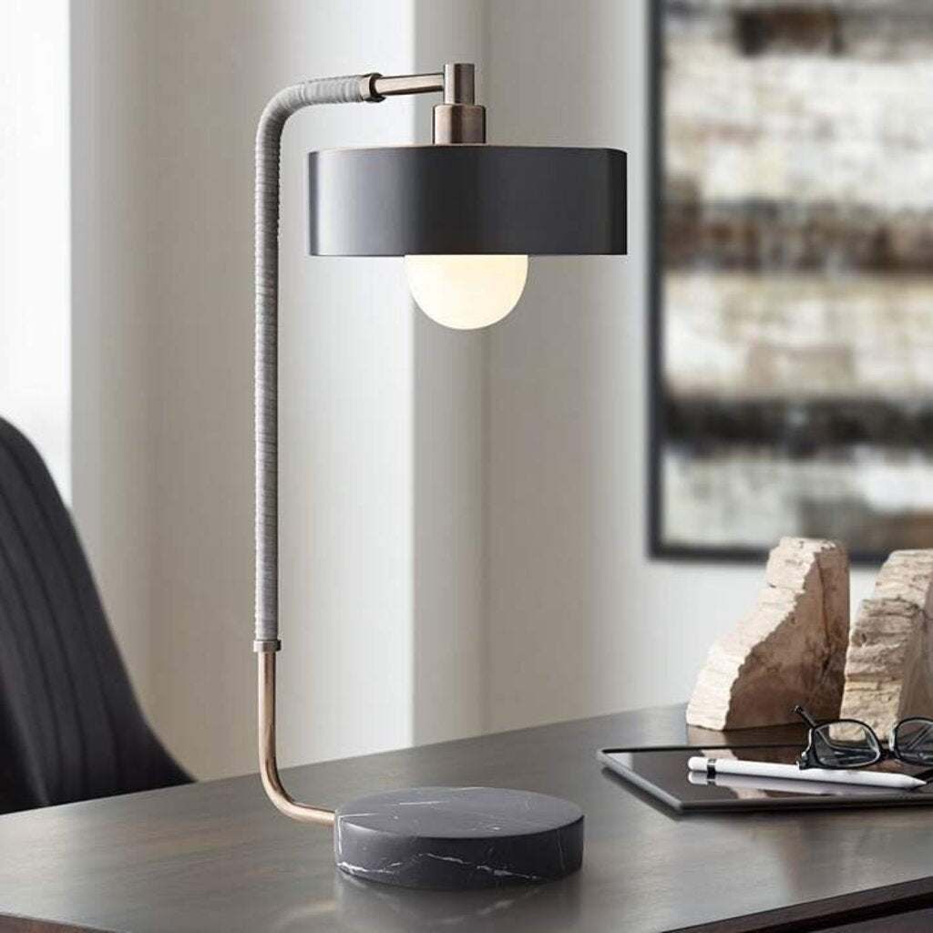 Arteriors Aaron Heritage Brass Arc Desk Lamp