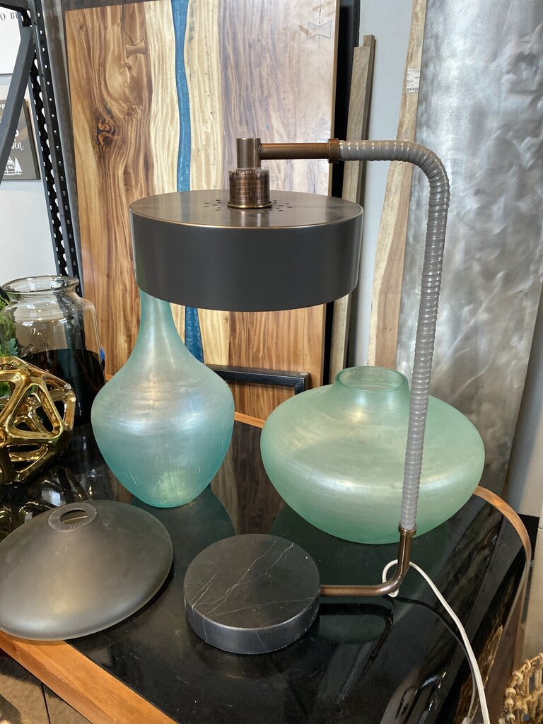 Arteriors Aaron Heritage Brass Arc Desk Lamp