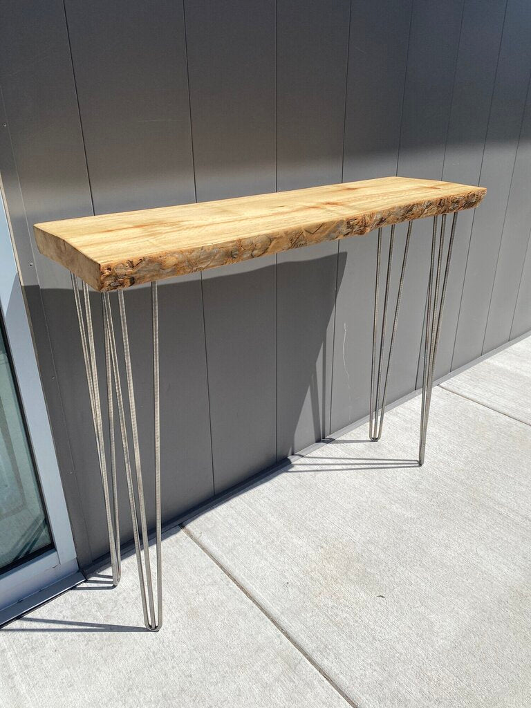 Live Edge Console Table With Metal Legs