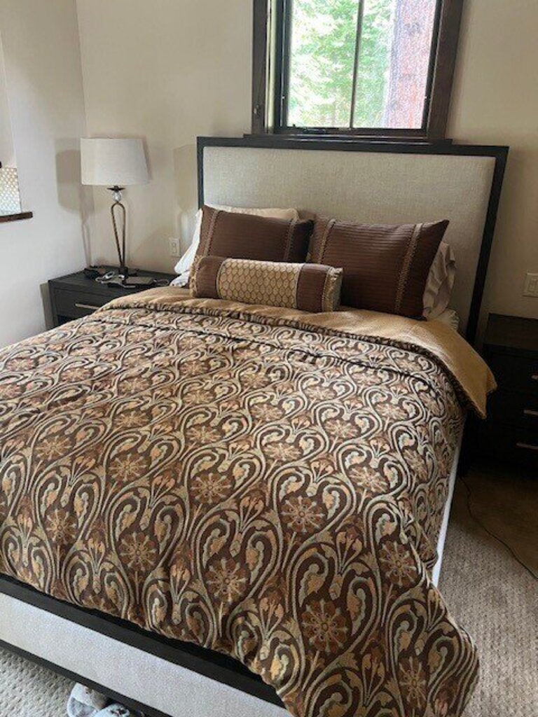 Custom Queen Bedding - Includes Duvet, Skirt, 2 Shams, 1 Bolster Pillow Cover