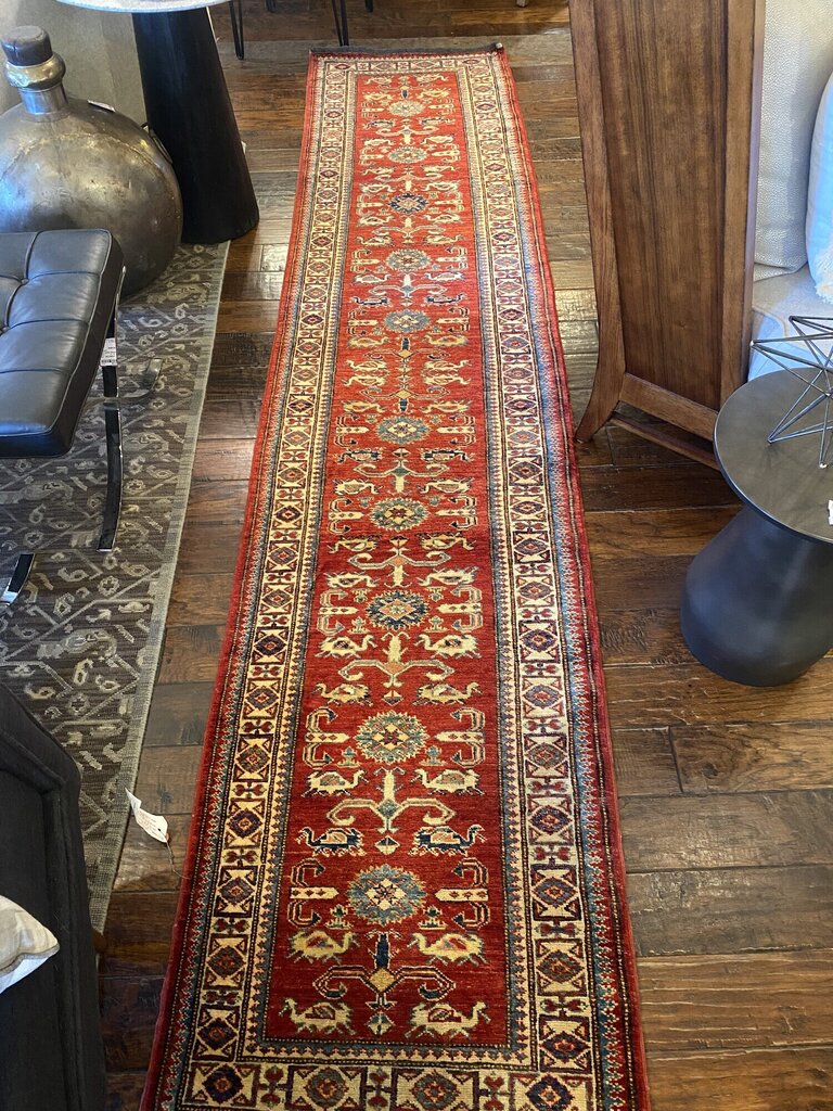 Hand Knotted Vegetable Dyed Kazak Runner