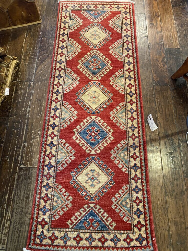 Hand Knotted Vegetable Dyed Kazak Runner
