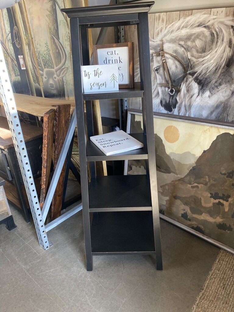 Black Wood Tower Shelf