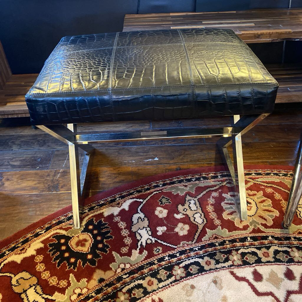 Four Hands Faux Crocodile Remington Stool