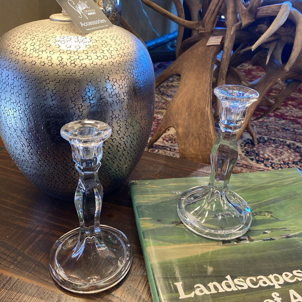 Glass Candle Holder - Set Of 2