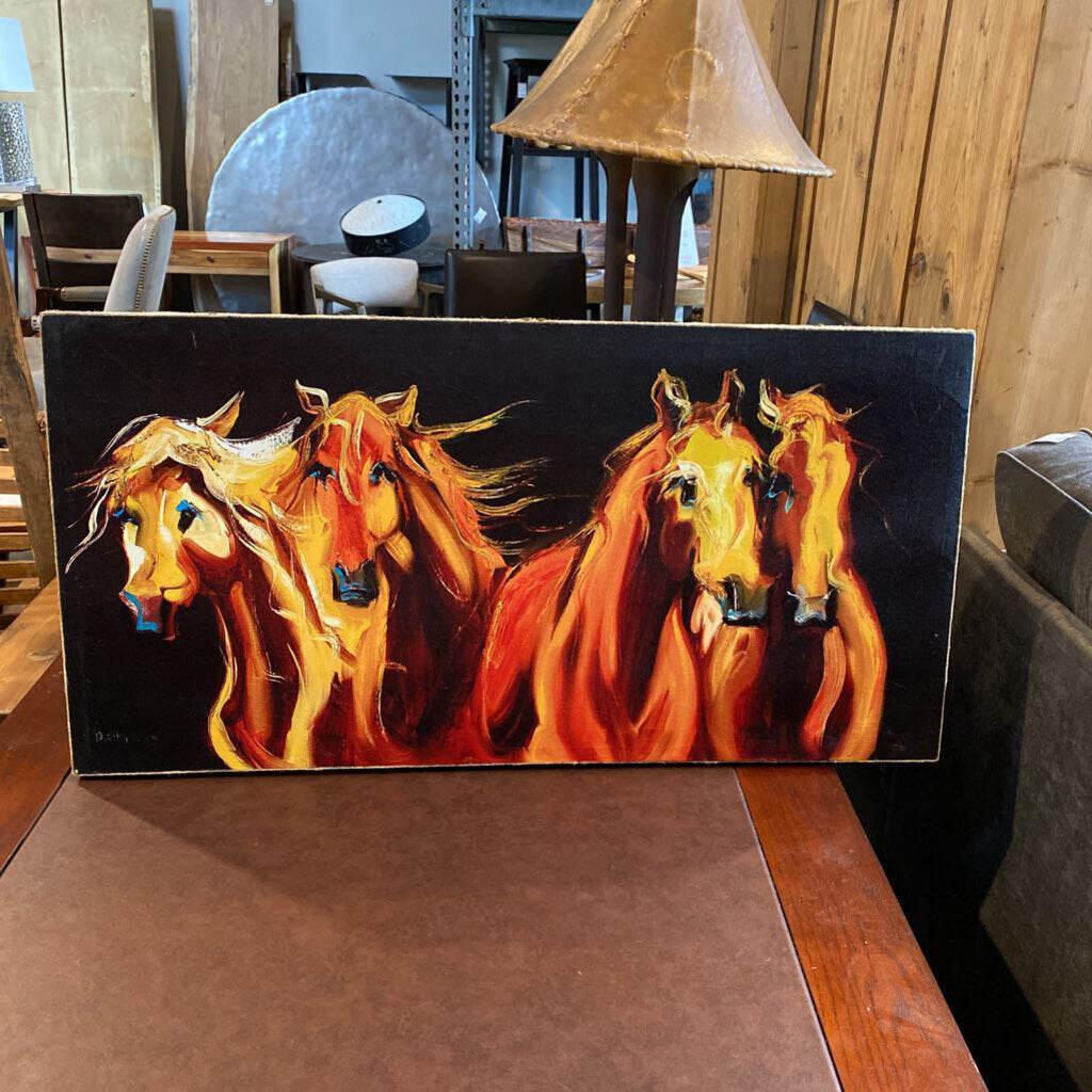 Horse Burlap Painting