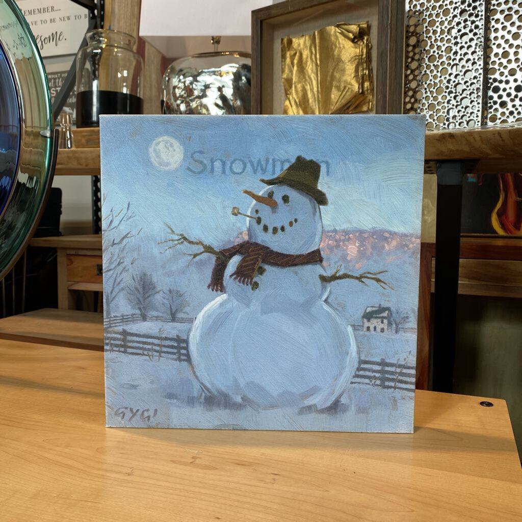 Snowman With Pipe Print