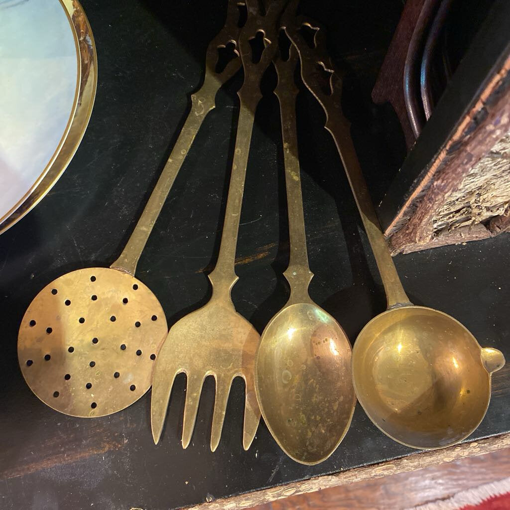 Vintage Brass Kitchen Utensils - Set Of 4