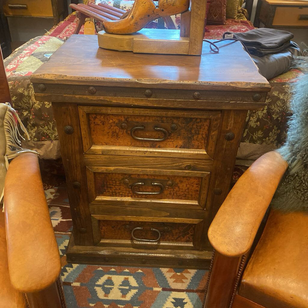 Rustic Wood And Copper Dresser