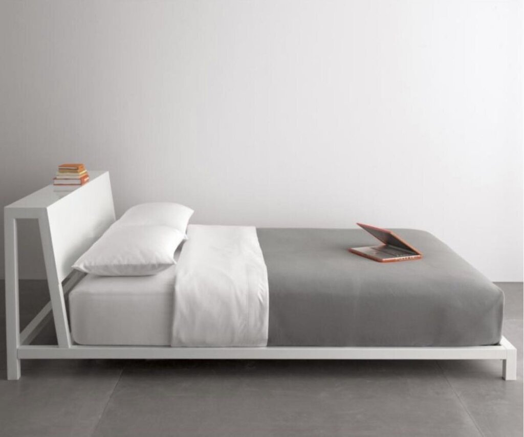 CB2 White Alpine Queen Bed