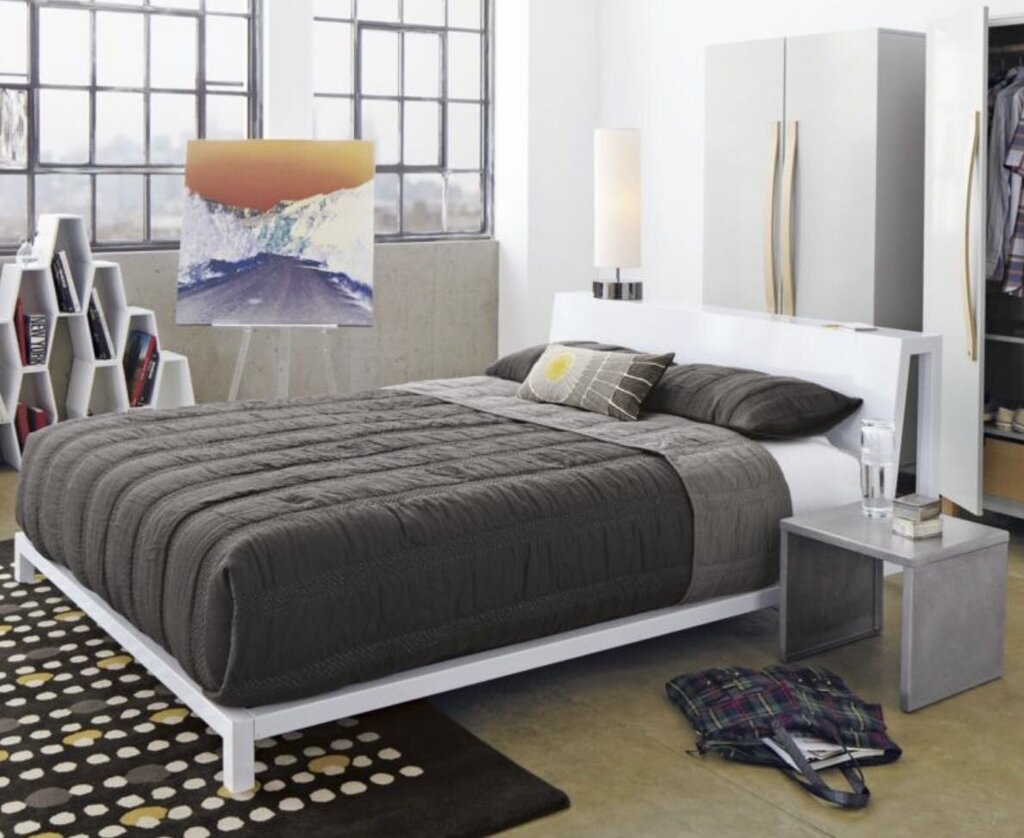 CB2 White Alpine Queen Bed