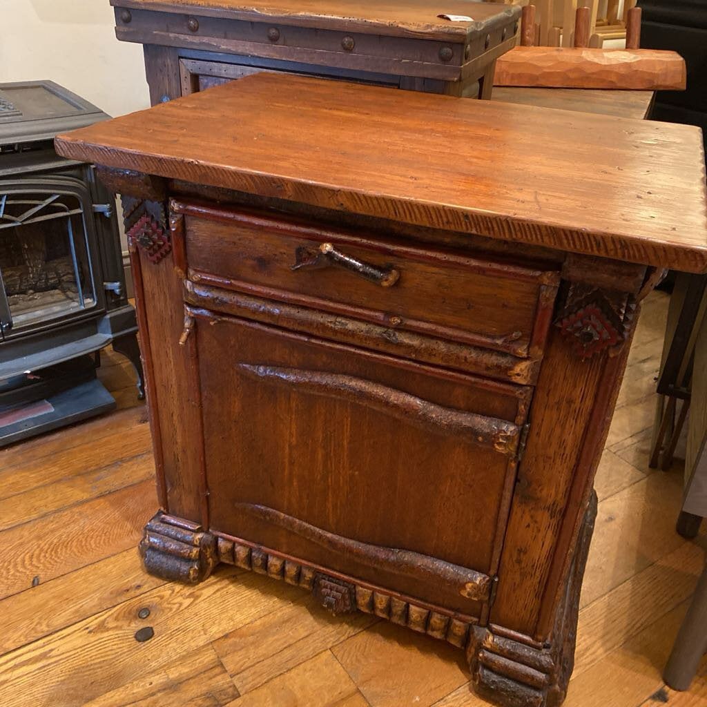 Rustic Wood Nightstand or Side Table