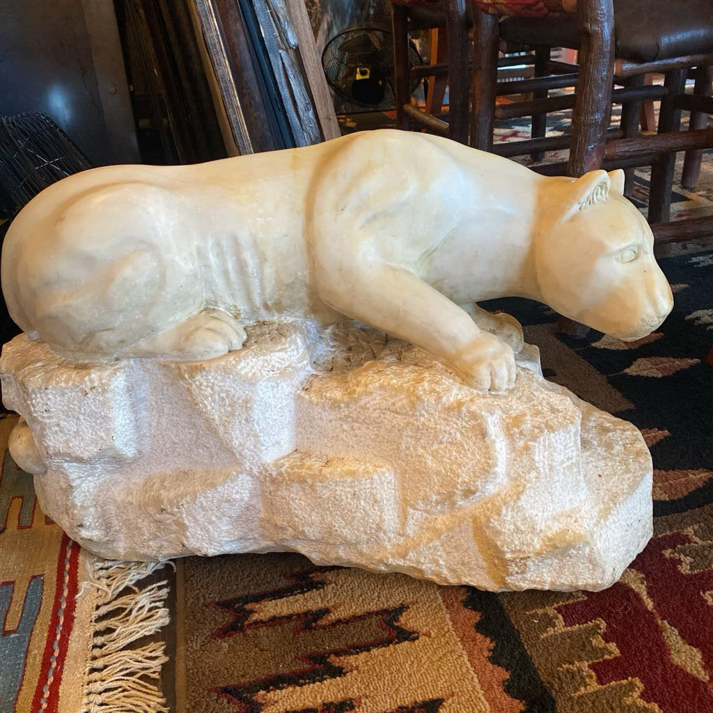 Marble Mountain Lion Sculpture