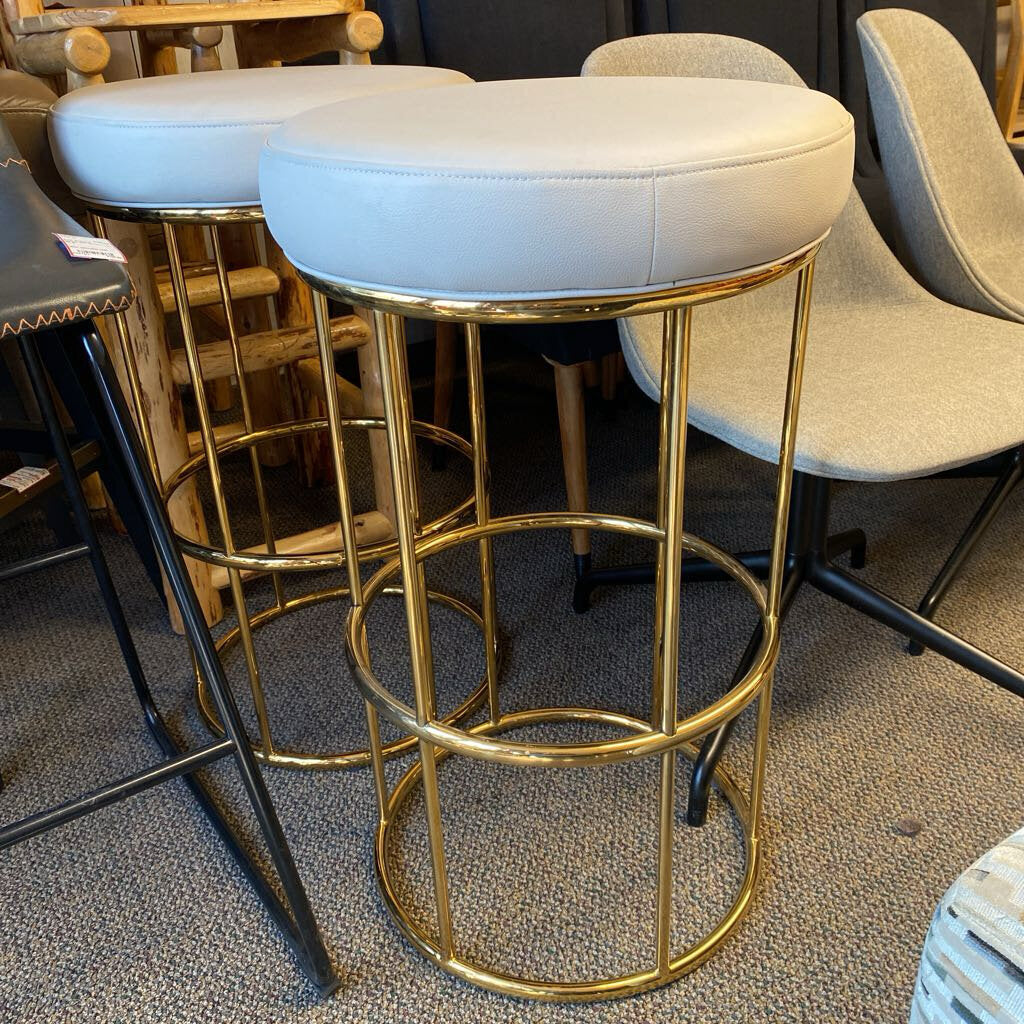 Faux Leather Bar Stool - Set Of 2