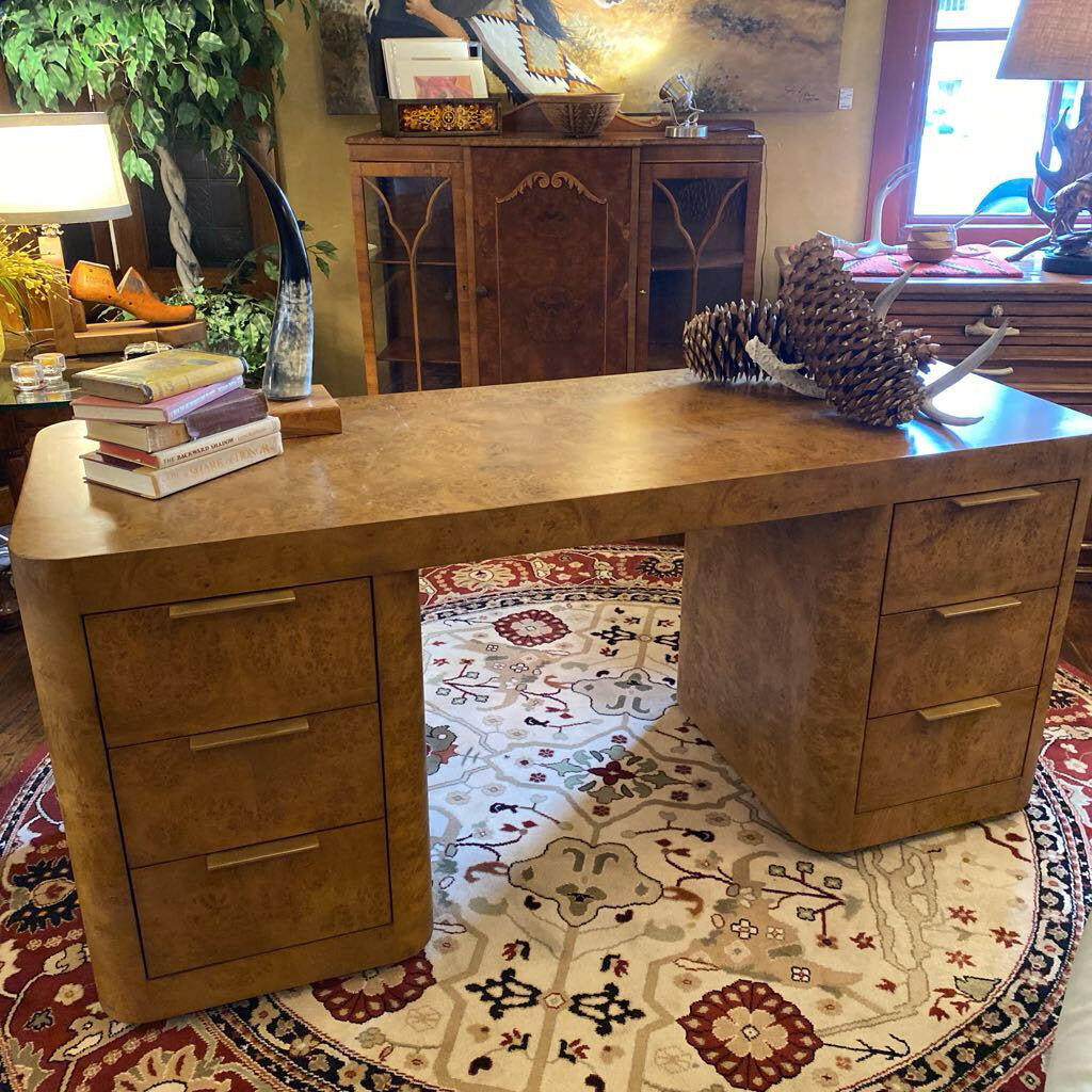 Restoration Hardware Bardot Burl Storage Desk