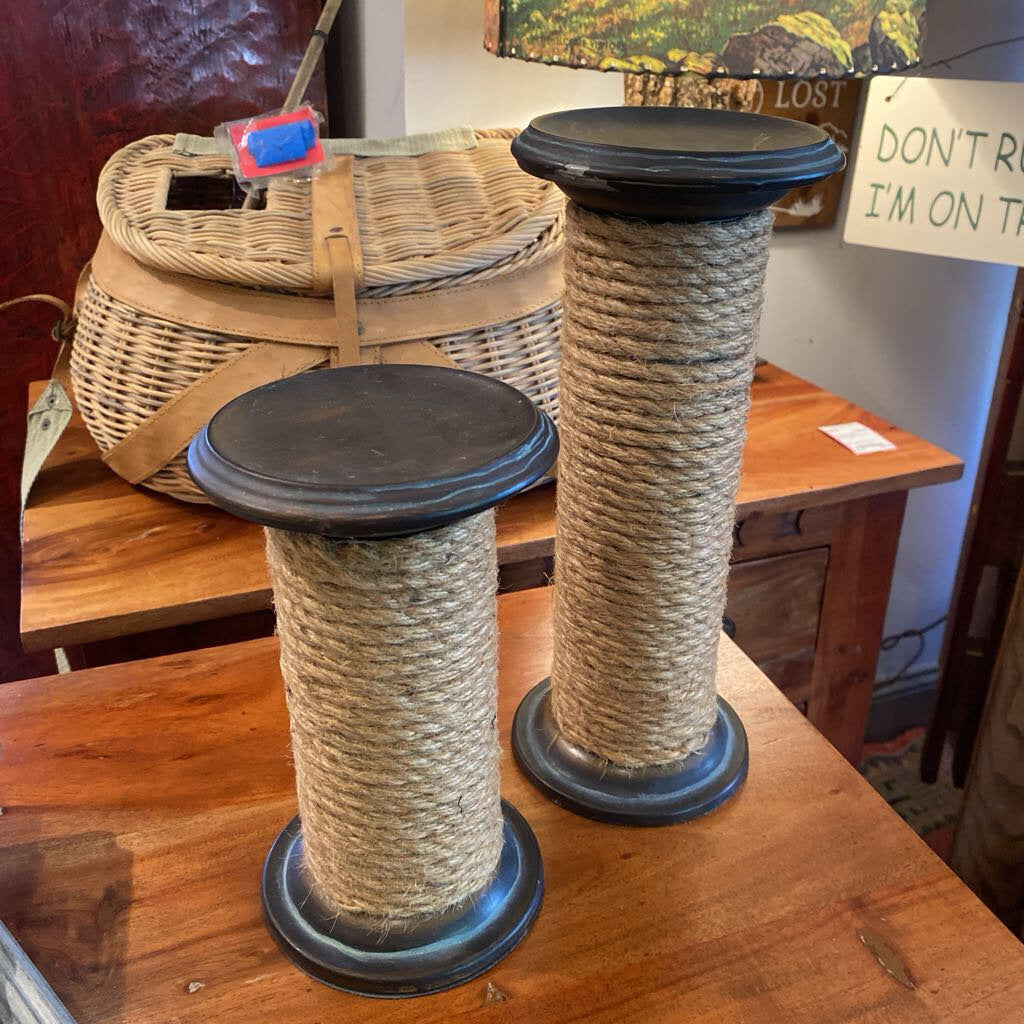 Nautical Rope Candle Holders - Set Of 2