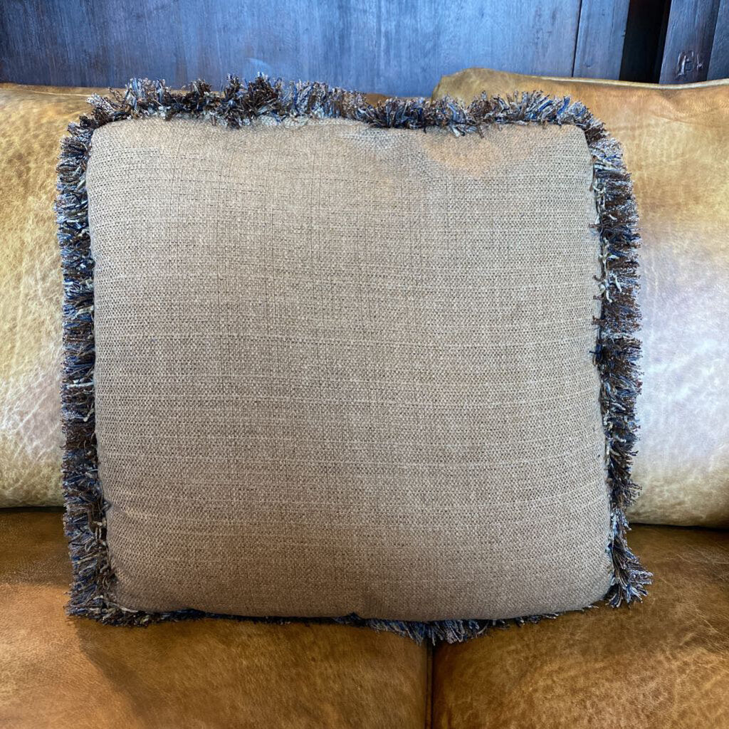Tan Pillow With Fringe