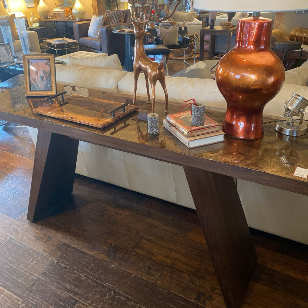 Burled Walnut Sofa Table