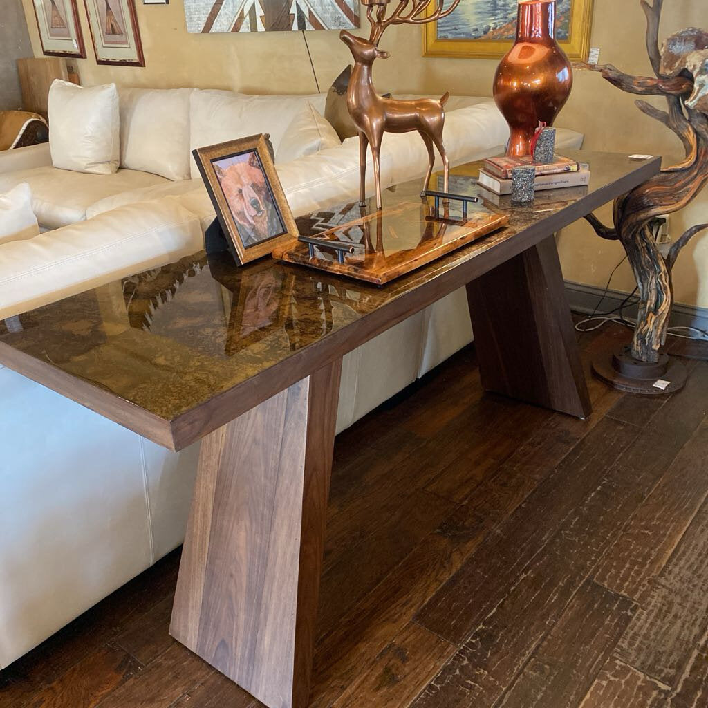 Burled Walnut Sofa Table