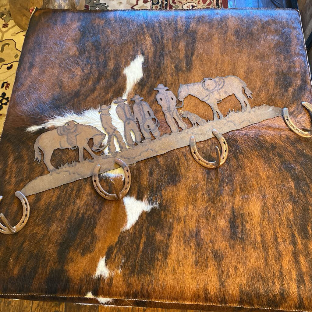 Iron Laser Cut Cowboy Coat Rack