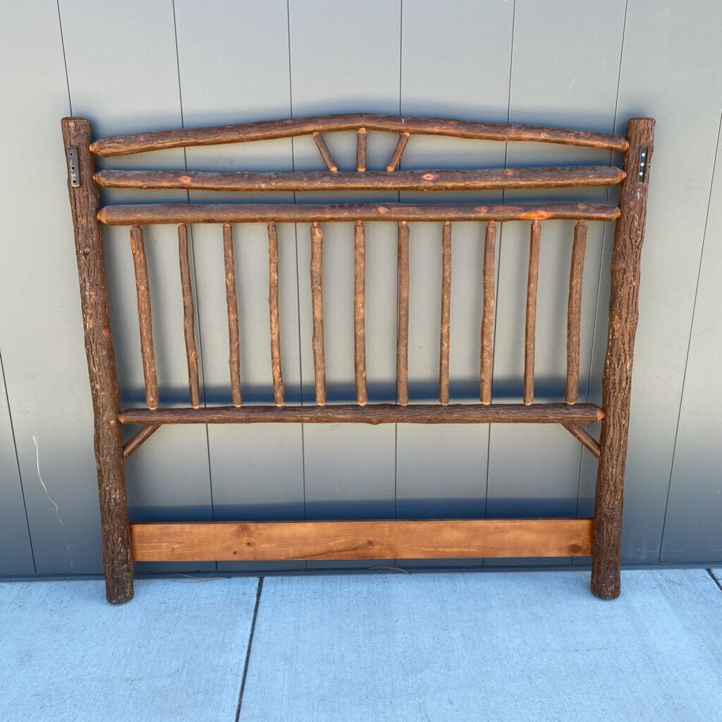 Hickory Queen Headboard With Metal Frame