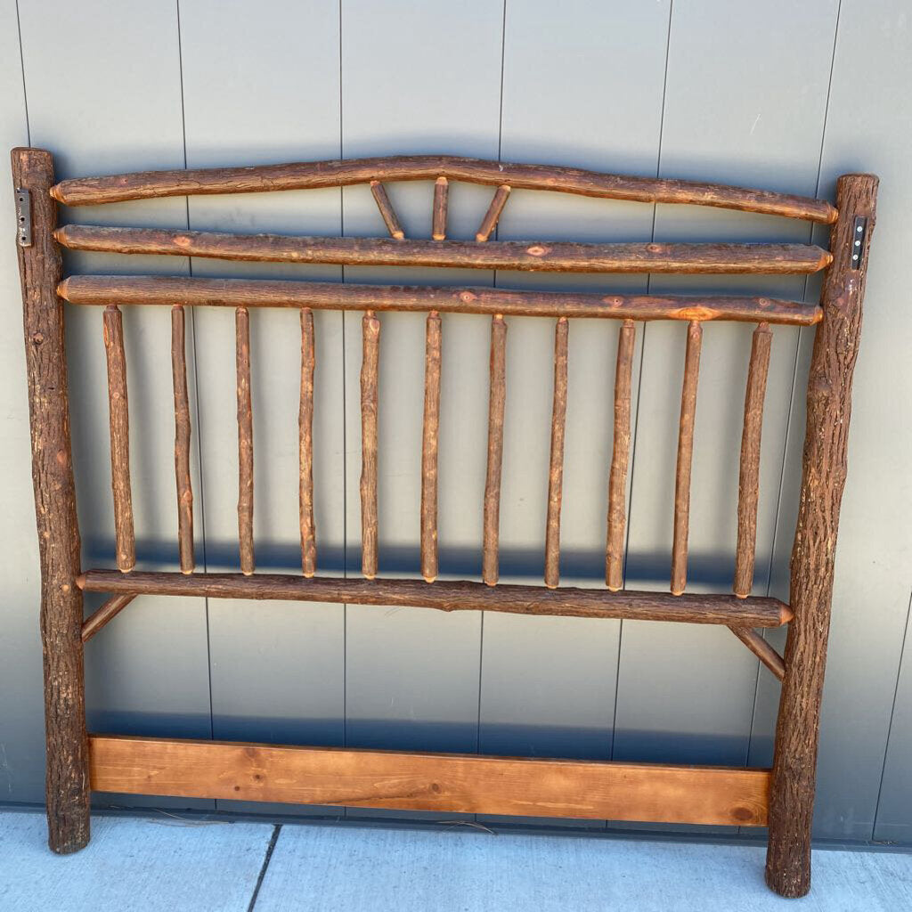 Hickory Queen Headboard With Metal Frame