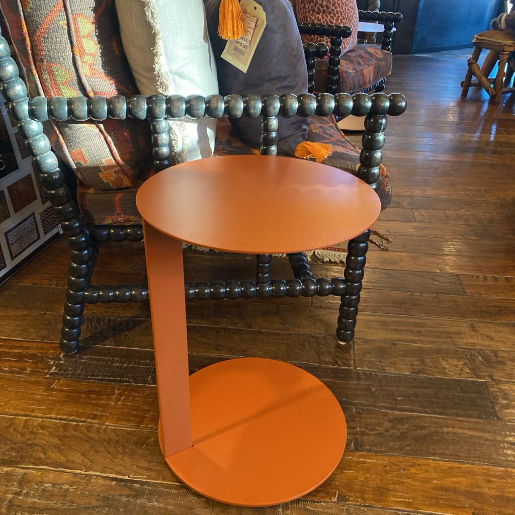 Orange Metal Side Table