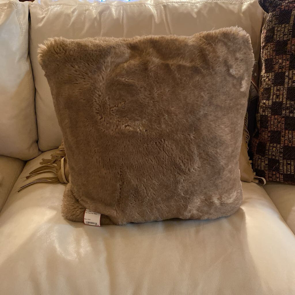Tan Faux Fur Pillow