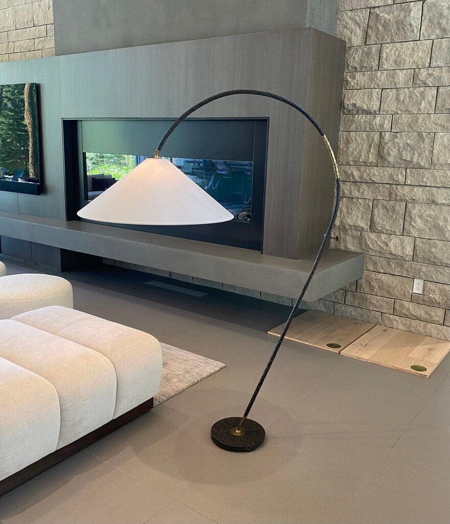 Iron Base Arcing Floor Lamp
