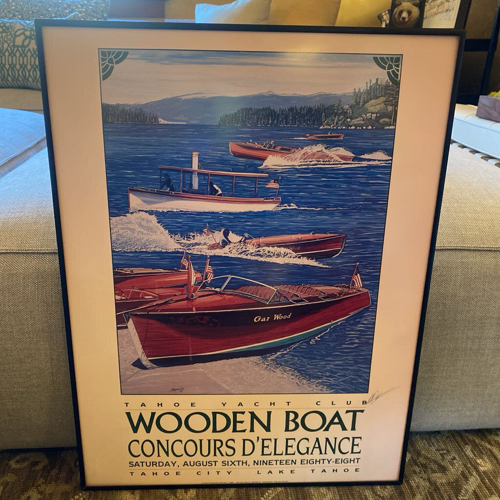 Concours D'Elegance Wooden Boat - Signed Print