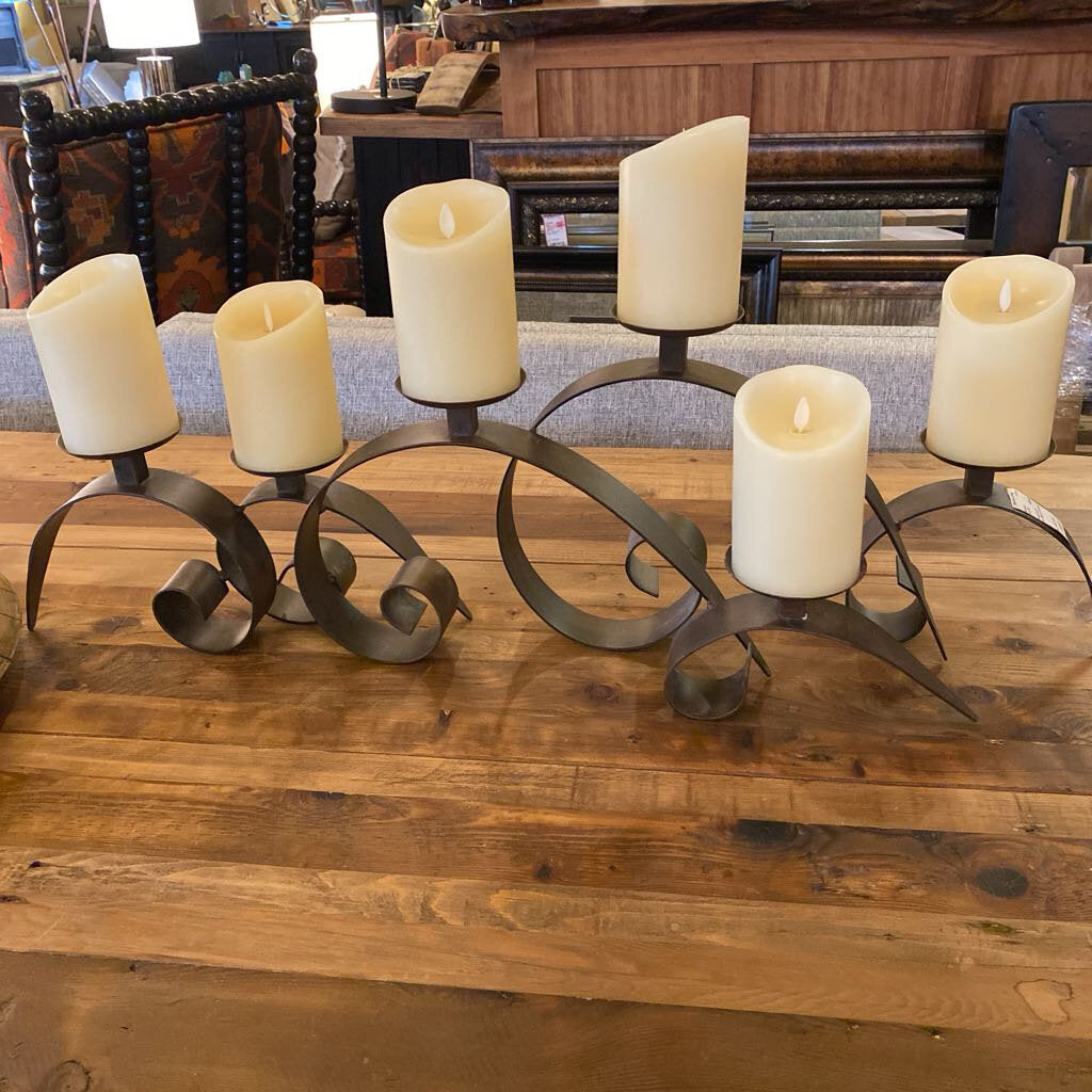 Iron Ribbon Candleabra