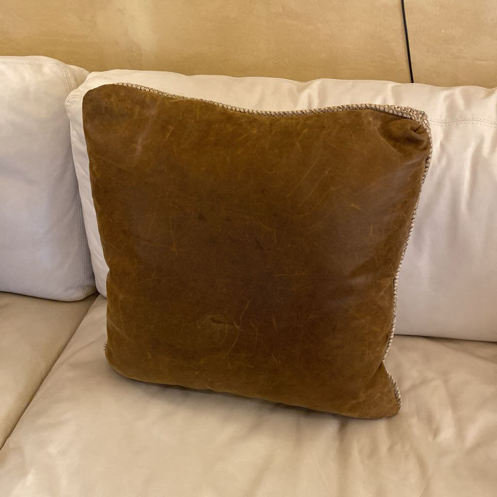 Leather And Tweed Pillow