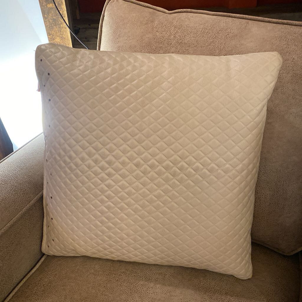 White Leather Pillow