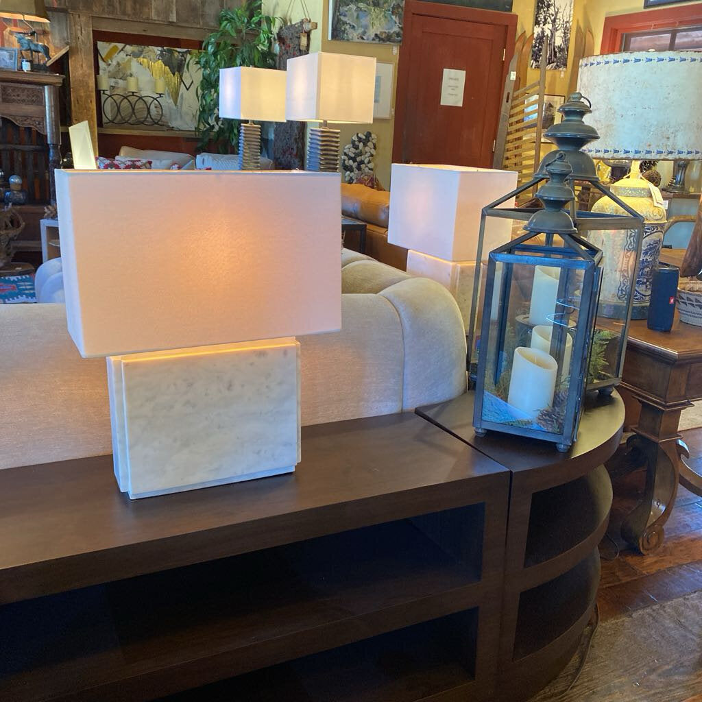 Williams Sonoma Amara Marble Table Lamp - Set Of 2