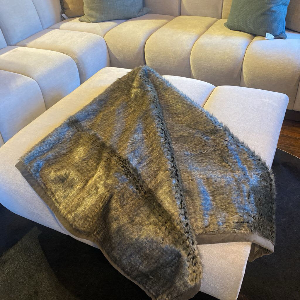 Pottery Barn Faux Fur Throw Blanket