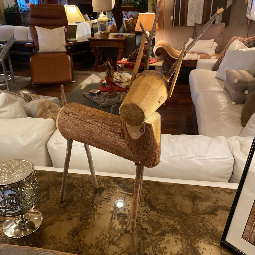 Folk Art Wood Deer