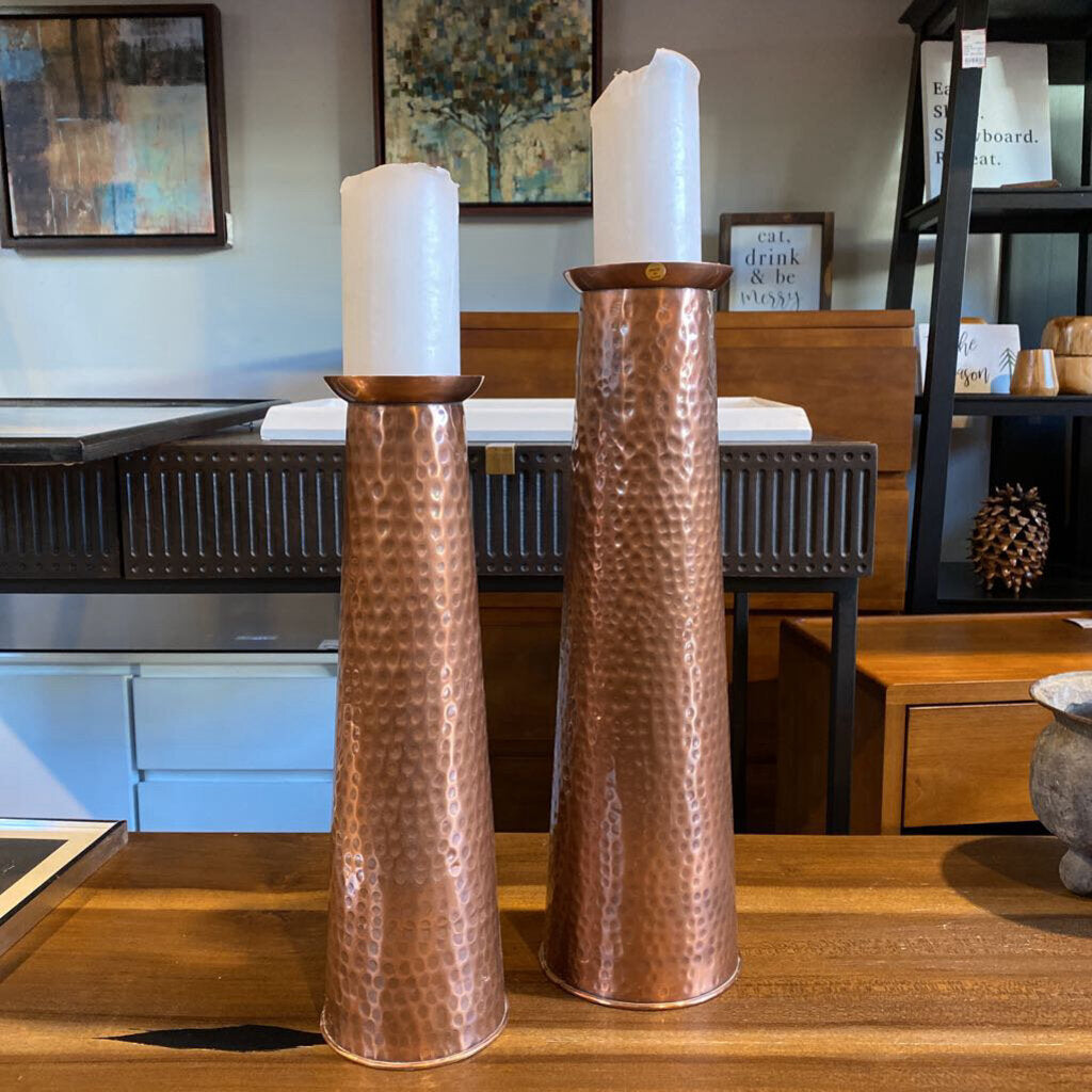 Copper Candle Holders - Set Of 2