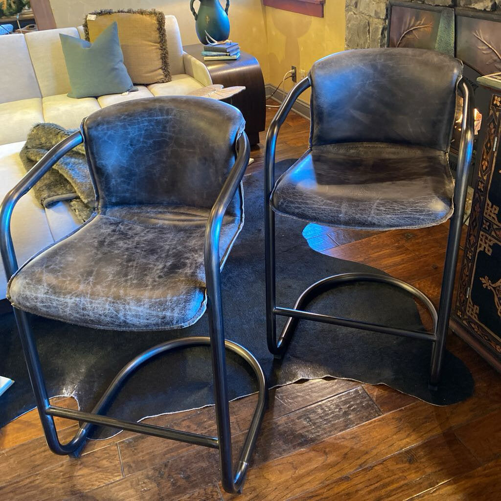 Portofino Antique Ebony Counter Stools - Set Of 2