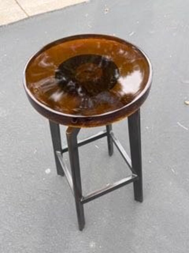 Epoxy And Metal Bar Stool - Set Of 2