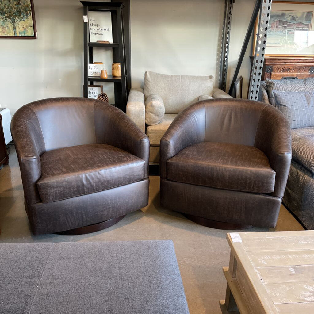 Ennely Swivel Barrel Chair - Set of 2