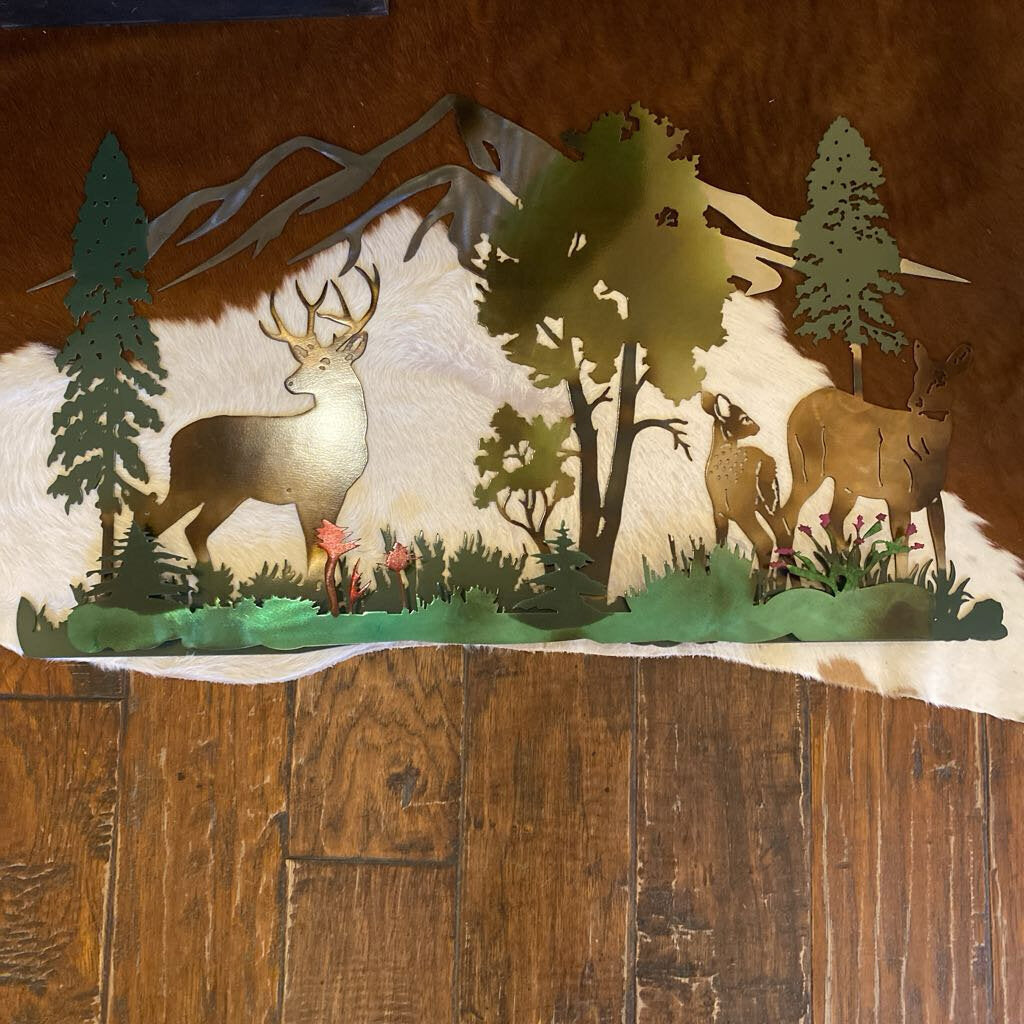 Three Dimensional Buck Family By Iron Horse Metal Works