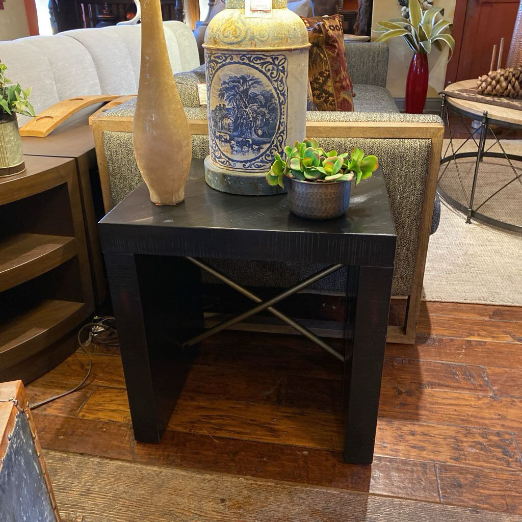 Black Industrial Side Table