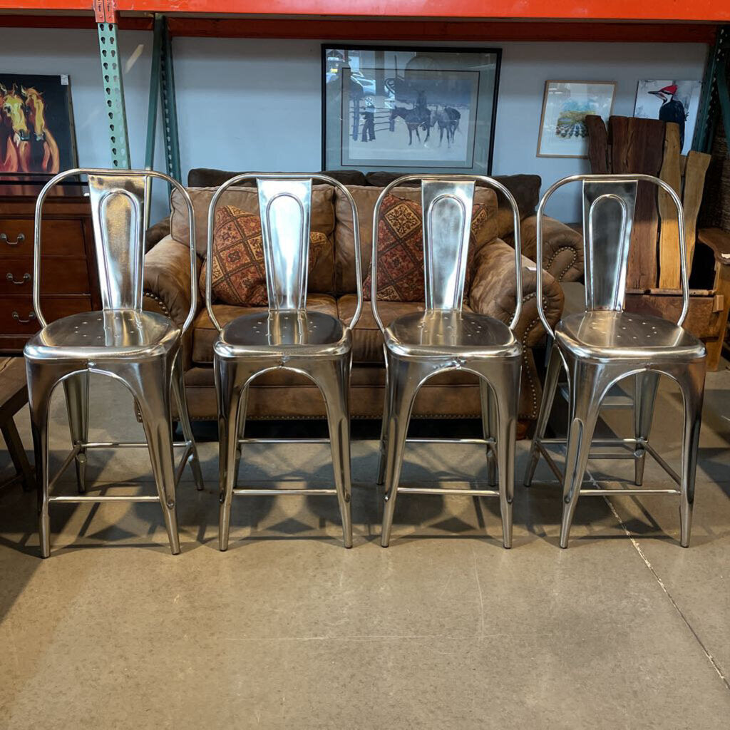 Outdoor Metal Barstools - Set of 4