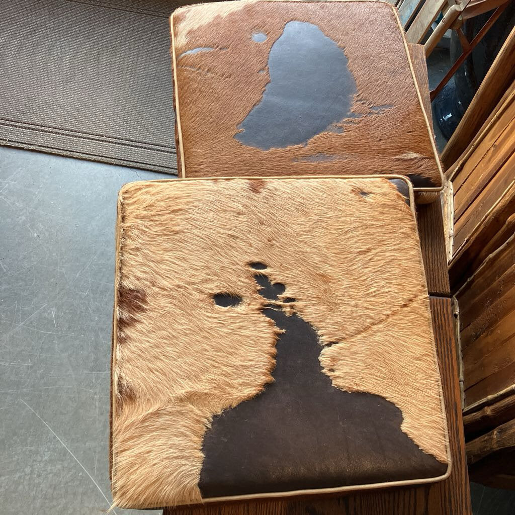 Cow Hide Hearth Pillows - Set Of 2
