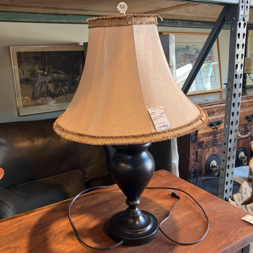 Wood Lamp w/ Tan Shade