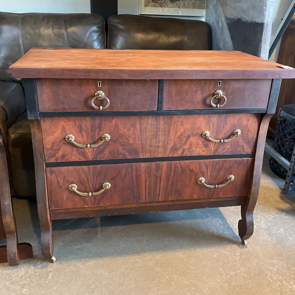 1939 Waterfall Style Leaded Dresser w/ mirror