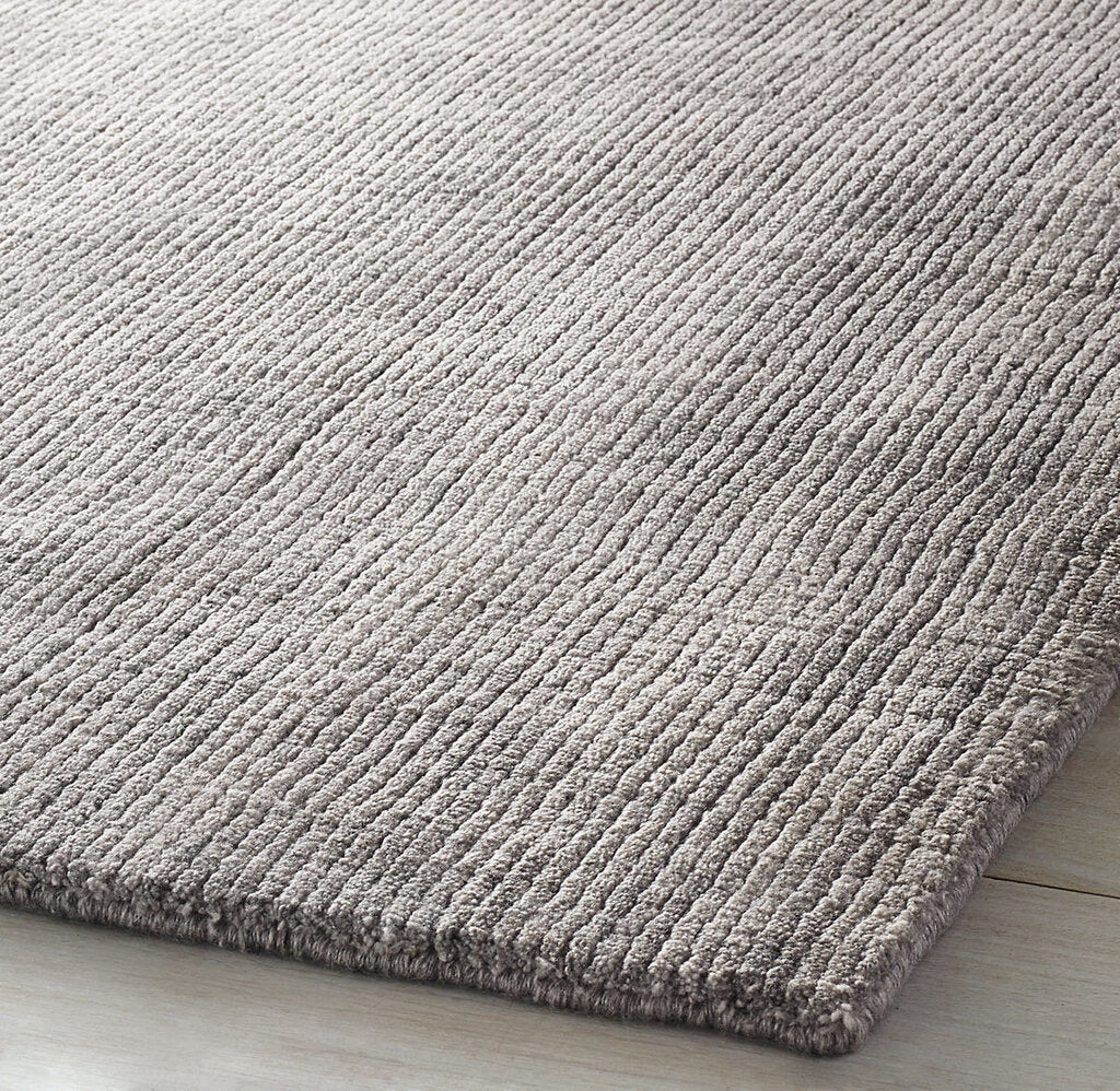 Restoration Hardware Marled Stripe Wool Rug In Gray