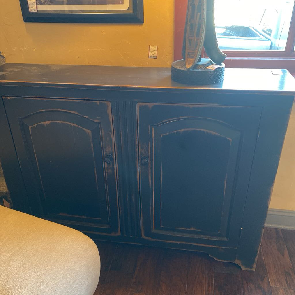Distressed Black Console Table