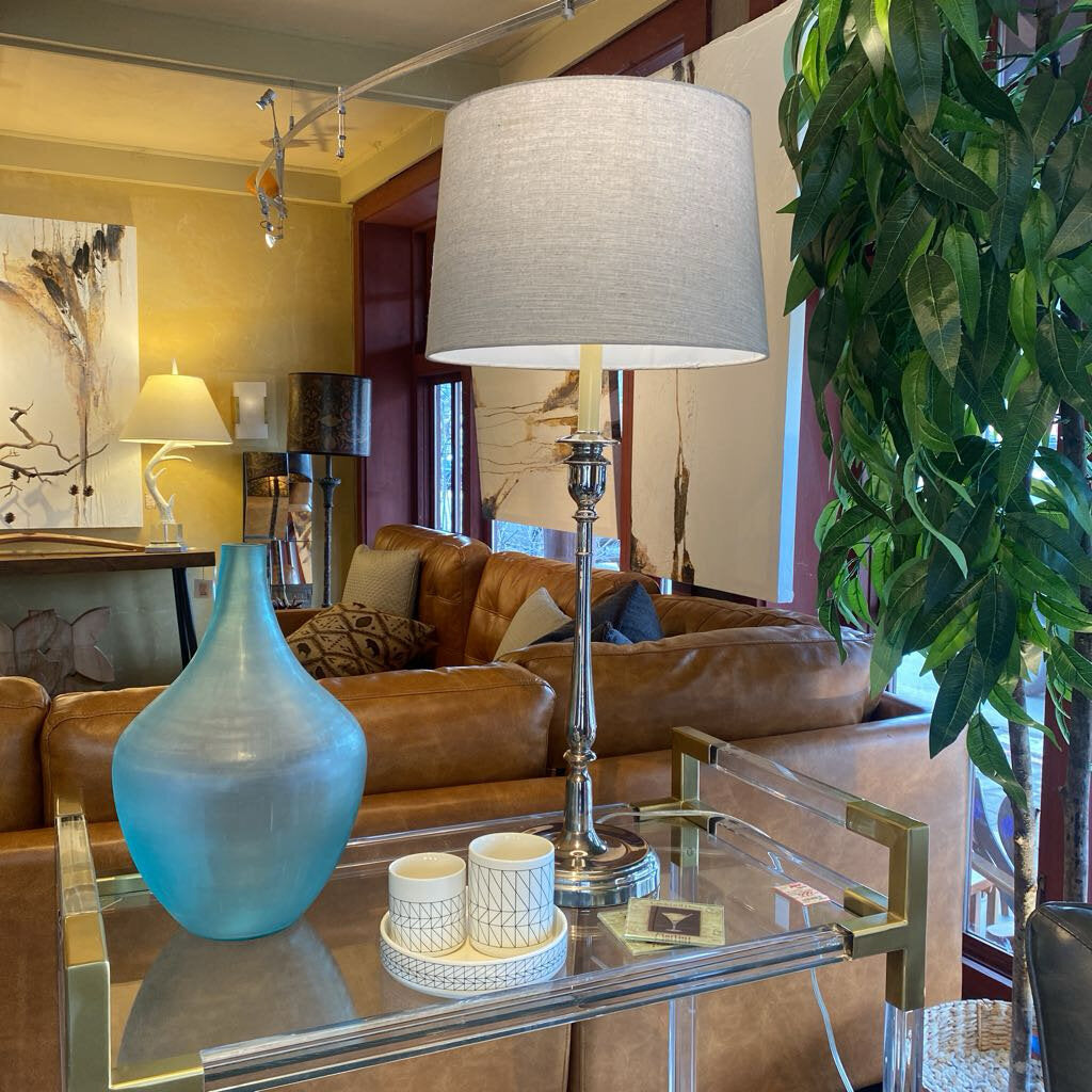 Nickel Base Candlestick Lamp - Set Of 2